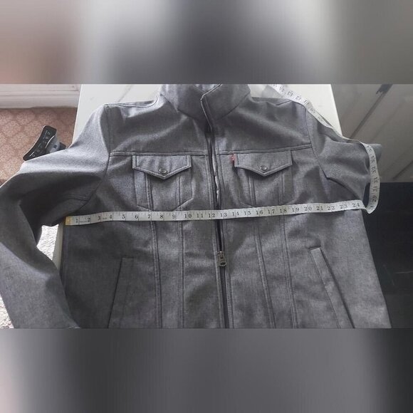 Levi's Hooded Trucker Jacket Streetwear Utility Zip Up Minimalist XL - Picture 8 of 10